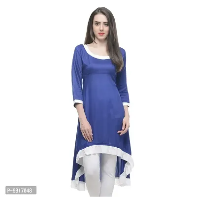 Lingra Women's Cotton Blue Kurti-thumb2