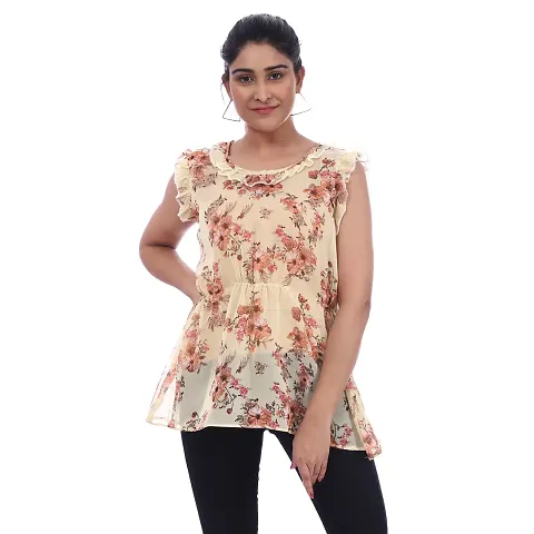 Classic Crepe Printed Top for Women