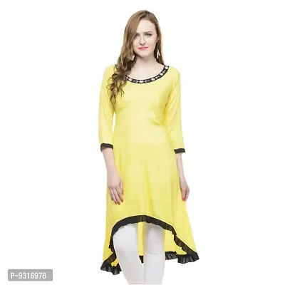 Lingra Women's Cotton Yellow Kurti-thumb0