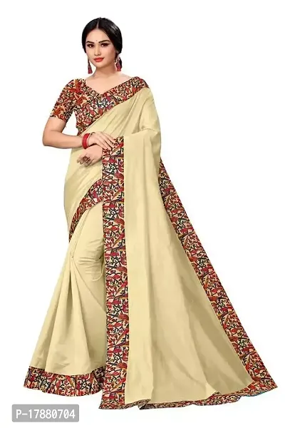 Classic Cotton Blend Lace Work Saree with Blouse piece