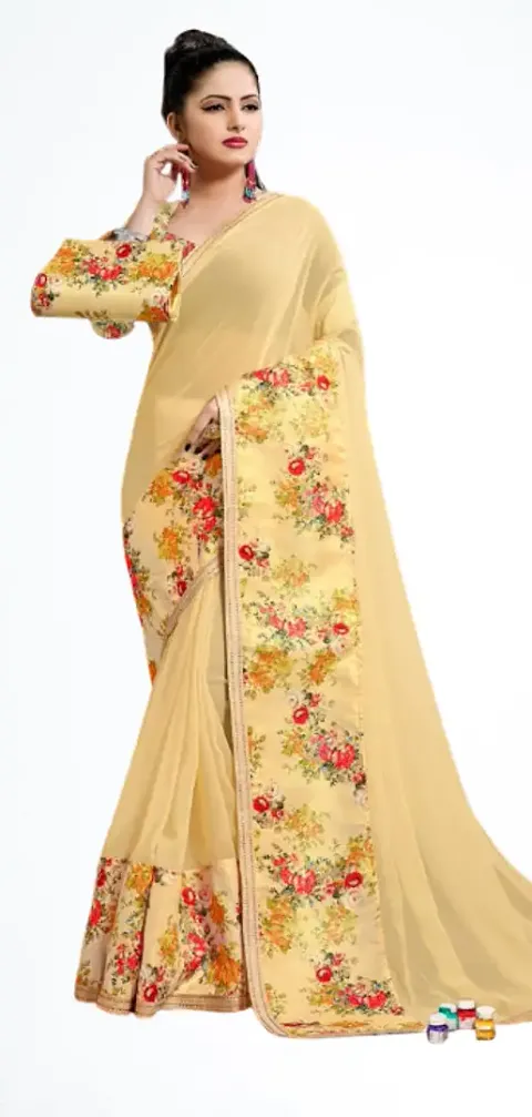 Attractive Georgette Saree with Blouse piece 