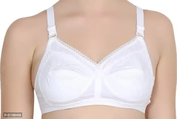 SSS Women's Cotton Non-Paded Bra Wireless Casula Wear Regular Fit (White_28)
