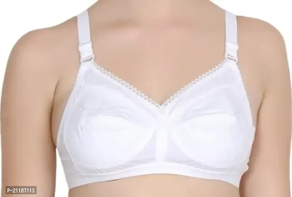 SSS Women's Cotton Non-Paded Bra Wireless Casula Wear Regular Fit (White_46)
