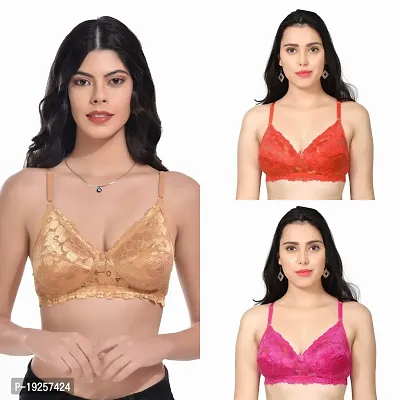 Stylish Lace Solid Bras For Women-thumb0