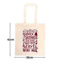 STARS REWIN Canvas Tote Bag for Women | Printed Multipurpose Cotton Bags | Cute Hand Bag for Girls (Your Wings Were Ready But Our Hearts Were Not)-thumb1