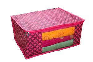 Trendy Spun Bonded Non Woven Printed Saree Organizers (Pack Of 4)-thumb2