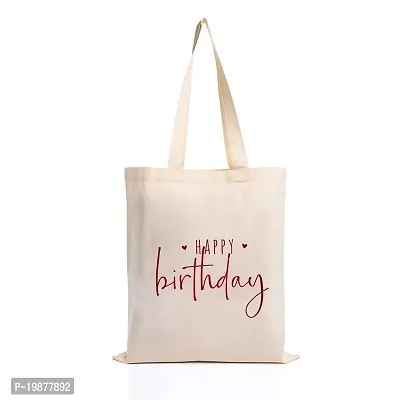 STARS REWIN Canvas Tote Bag for Women | Printed Multipurpose Cotton Bags | Cute Bag for Girls (Happy Birthday)