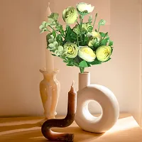 SmileBox Artificial Rose Silk Flowers Bouquet (Green, 8 Roses,2 Buds and Small Flowers)-thumb4
