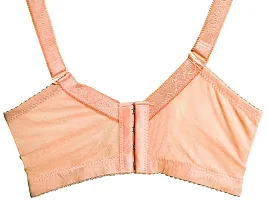 AyA Fashion Women's Poly Cotton Thick Padded Wired Lace Bra (BA0020-75_Peach_30B)-thumb3