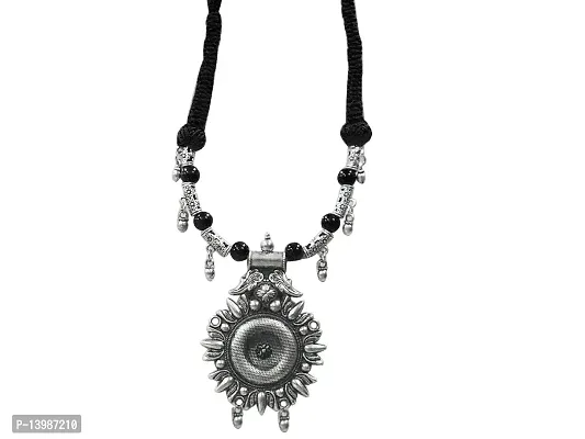 AyA Fashion Black Oxidised German Silver Necklace for Women
