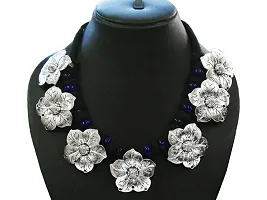 AyA Fashion Black Oxidised German Silver Necklace for Women-thumb1