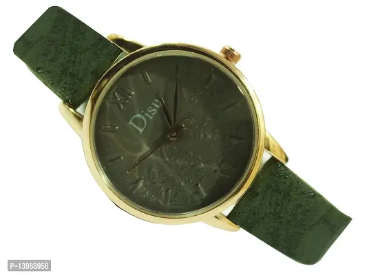 Disu Analogue Dial Stainless Steel Watch with Leather Belt | for Women and Girls