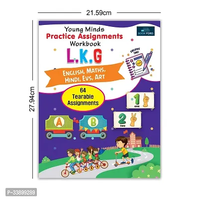 Kids Books Of Practice Assignments- Set Of 5, Hindi, English, Maths, Evs, And Art-thumb2