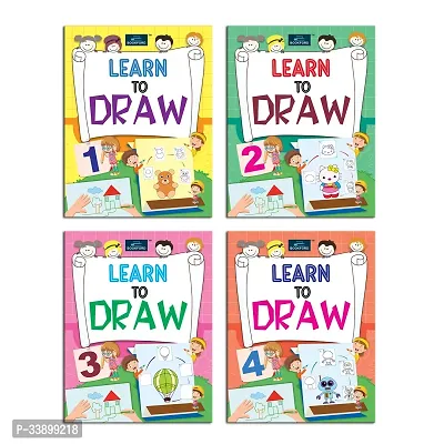 Learn To Draw Copy Coloring Books For Kids- Set Of 4- Fun, Educational, Colorful Imagery, Engaging Activities