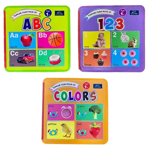 Toddlers Foam Books - Set Of 3 Books - Alphabet , Numbers , And Colors For Kids Book,