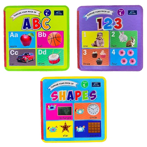 Toddlers Foam Books - Set Of 3 Books - Alphabet , Numbers , And Shapes For Kids Book,