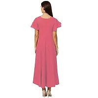 AROHA Women's Crepe A-Line Maxi Dress-thumb1