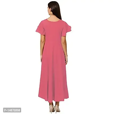 AROHA Women's Crepe A-Line Maxi Dress-thumb2