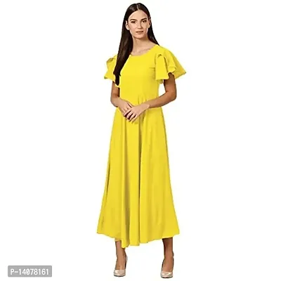 AROHA Women's Crepe A-Line Maxi Dress