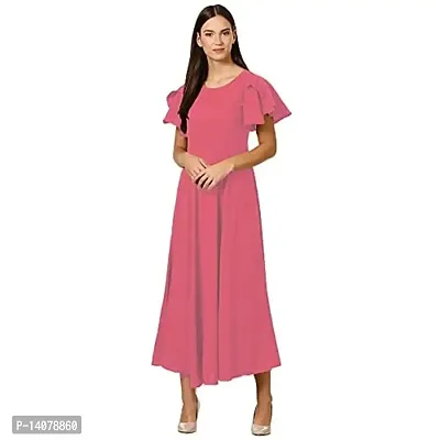 AROHA Women's Crepe A-Line Maxi Dress