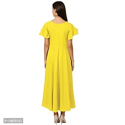 AROHA Women's Crepe A-Line Maxi Dress-thumb2