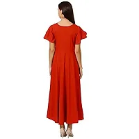 AROHA Women's Crepe A-Line Maxi Dress-thumb1