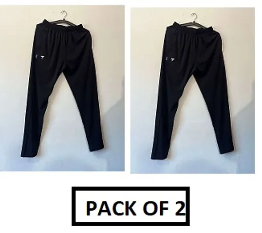 Comfortable Blend Regular Track Pants For Men Pack Of 2