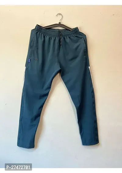 Comfortable Teal Polyester Blend Regular Track Pants For Men