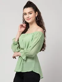 Trendy Chiffon off-shoulder Top-thumb2