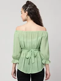 Trendy Chiffon off-shoulder Top-thumb4