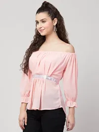 Trendy Chiffon off-shoulder Top-thumb2