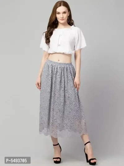 Stylish Lace Mesh Skirt-thumb0