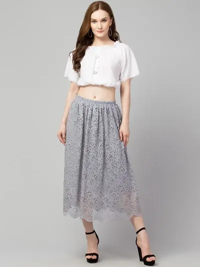 Polyester Flare Skirts For Women