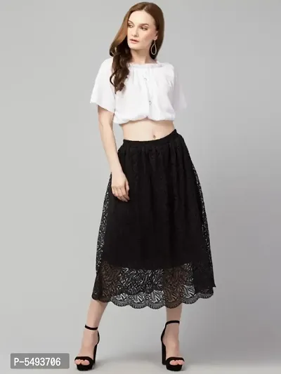 Stylish Lace Mesh Skirt-thumb0