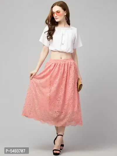 Stylish Lace Mesh Skirt-thumb3