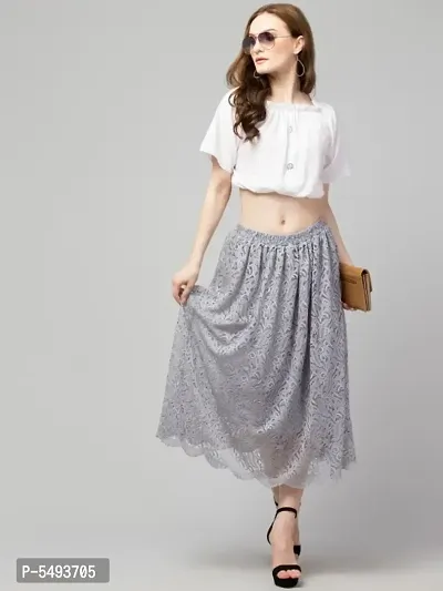 Stylish Lace Mesh Skirt-thumb3