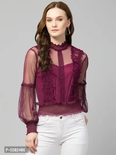 Trendy Lace Net Top-thumb2