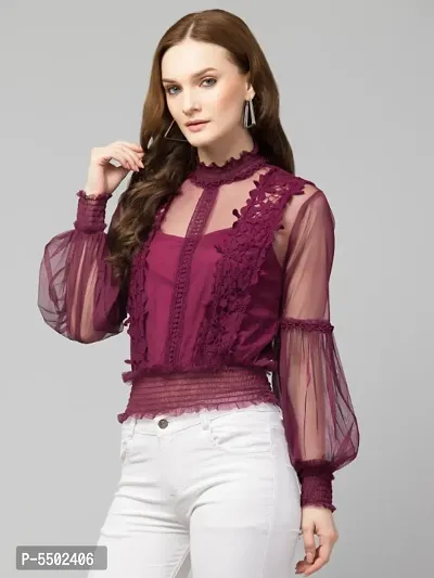 Trendy Lace Net Top-thumb3