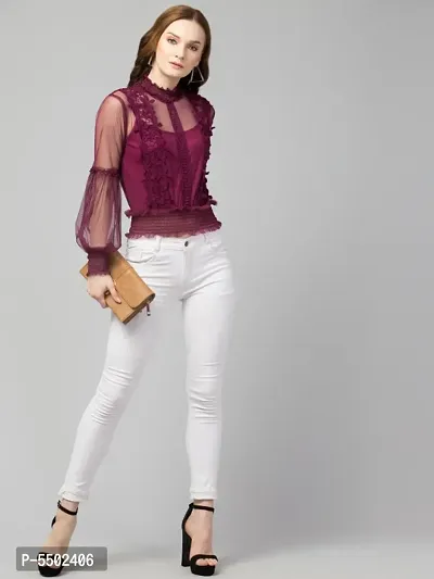 Trendy Lace Net Top-thumb4