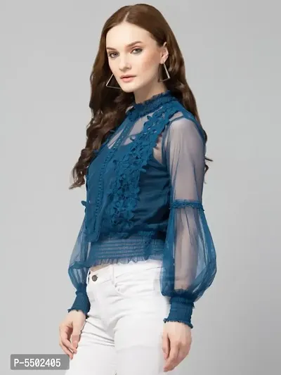 Trendy Lace Net Top-thumb3