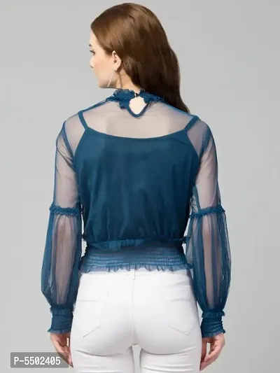 Trendy Lace Net Top-thumb5