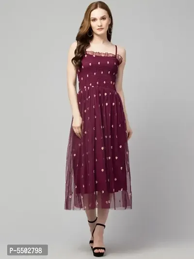 Trendy Embroidered Daisy Floral Mesh DresS