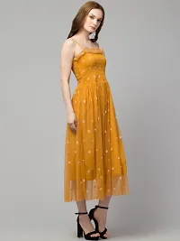Trendy Embroidered Daisy Floral Mesh DresS-thumb2