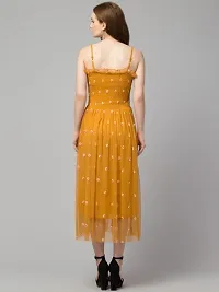 Trendy Embroidered Daisy Floral Mesh DresS-thumb4