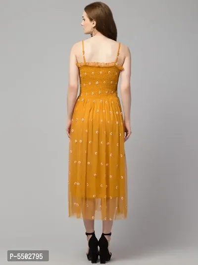 Trendy Embroidered Daisy Floral Mesh DresS-thumb5
