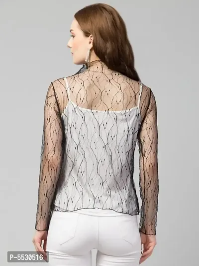 Trendy High Neck Mesh Top-thumb5