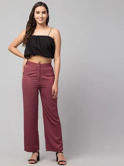 Women Solid Straight Palazzo Trousers