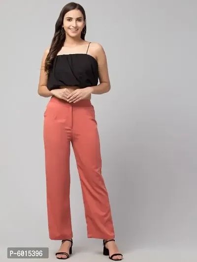 Women Solid Straight Palazzo Trousers