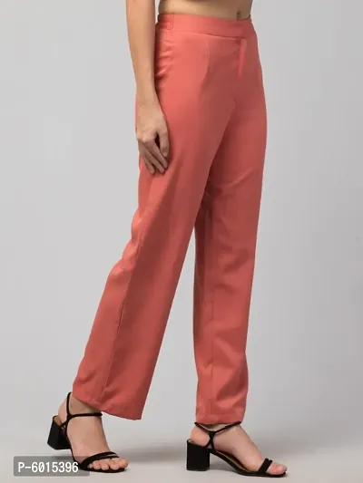 Women Solid Straight Palazzo Trousers-thumb3