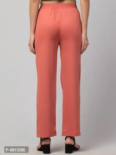 Women Solid Straight Palazzo Trousers-thumb4